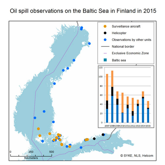 oil spill observations 2015 map